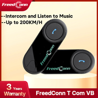 FreedConn Motorcycle Intercom Helmet Bluetooth Headset Headphone FM Music Sharing Helmet Communicator Speaker 6 Riders Pair All