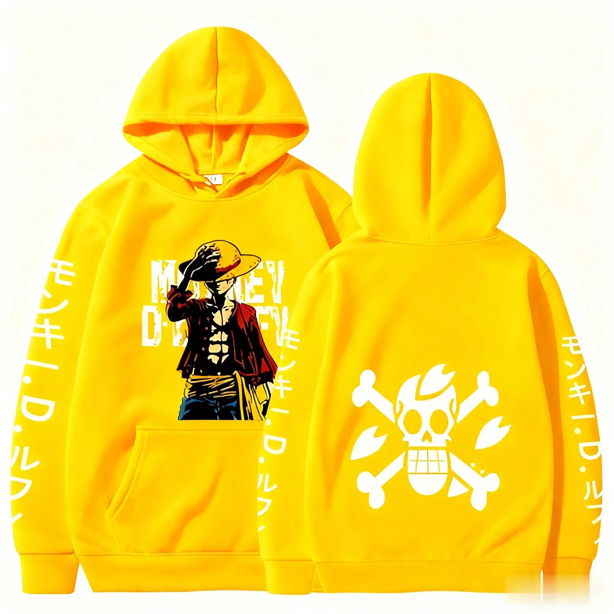 Een Stuk Anime Monkey D Luffy Hoodie Sweatshirt Mannen Vrouwen Nieuwe Cartoon Print Streetwear Cosplay Jas Casual Winter Trui