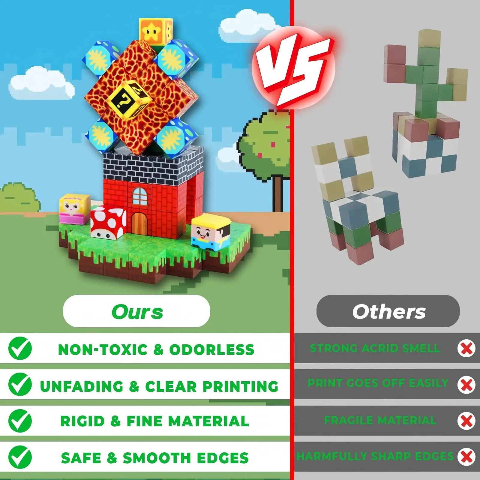 Magnetic Blocks Educational STEM Constructor for Kids, Premium Montessori Learning Building Blocks Children Toys Christmas Gift