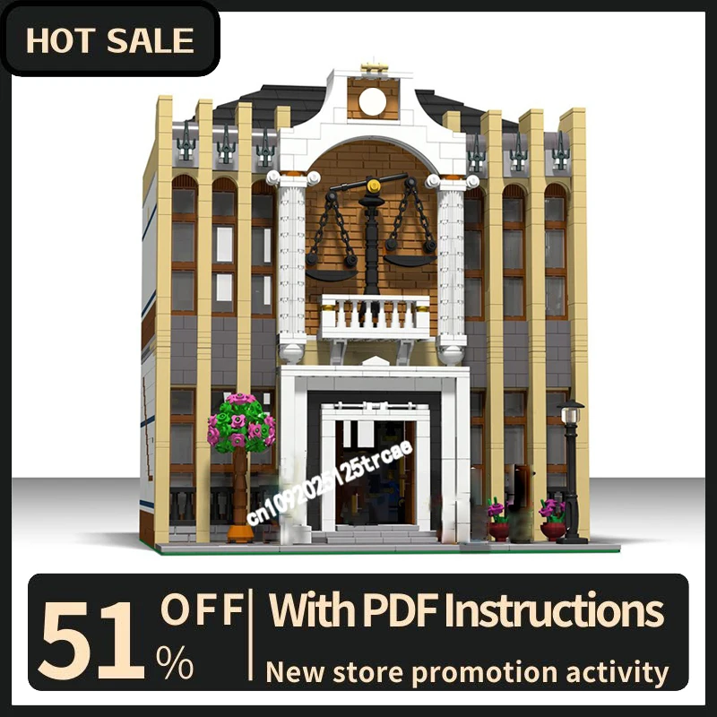 

New 2590Pcs City Hot Street View Moc Modular Supreme Court Model Building Blocks Diy Creative Ideas Kids Toy Birthday Gift