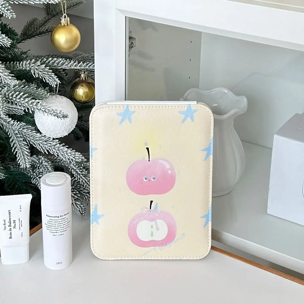 

Beauty Pu Leather Desktop Stand Mirror Cartoon Puppy Cat Fold Makeup Mirror Folding Delicate Vanity Mirror Cosmetic Tools