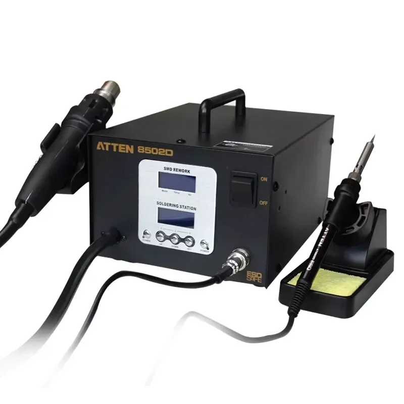 TLF ATTEN AT8502D 220V/110V Lead Free Soldering Station SMD Rework Station ATTEN 8502D Advanced Hot Air Soldering Station