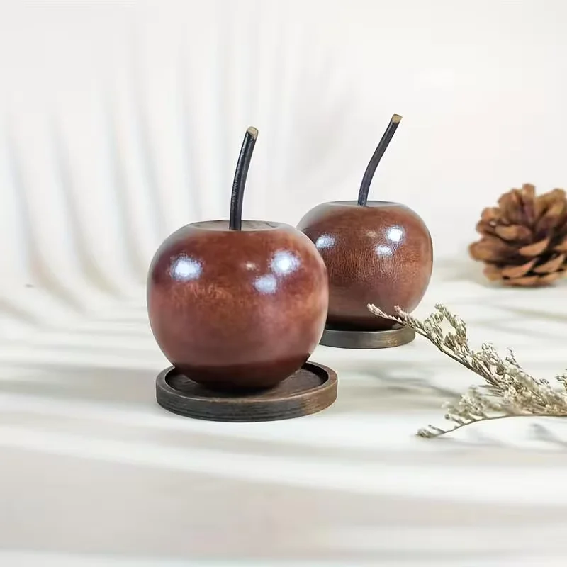 Apple Wooden Diffuser Natural Wood Aroma Diffuser Fireless Essential  Oil  Volatile Ornament Home Bedroom Car Decoration  Gift