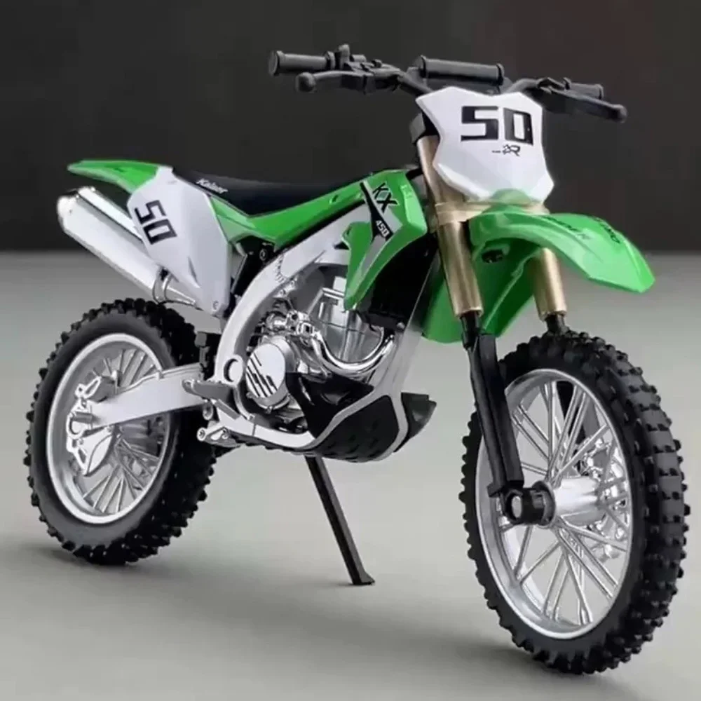 1:12 Alloy Kawasaki KX450 Motorcycles Models Toys Diecast Cars Wheel Shock Absorption Mountain Motorcycle Children's Day Gifts