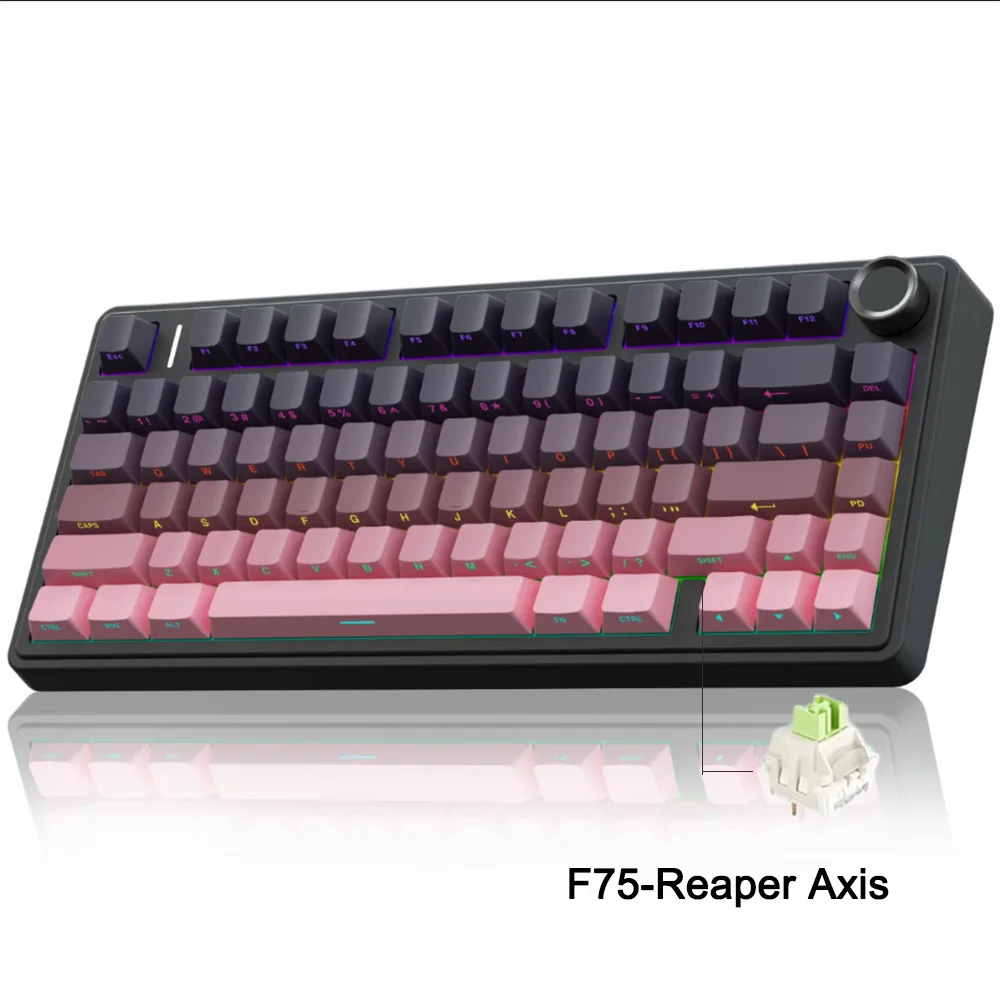 AULA F75 2.4G Draadloos/Bluetooth/Bedraad Gaming Mechanisch Toetsenbord RGB Aangepast 75% Layout OEM Profiel Gasket PC Game Toetsenbord