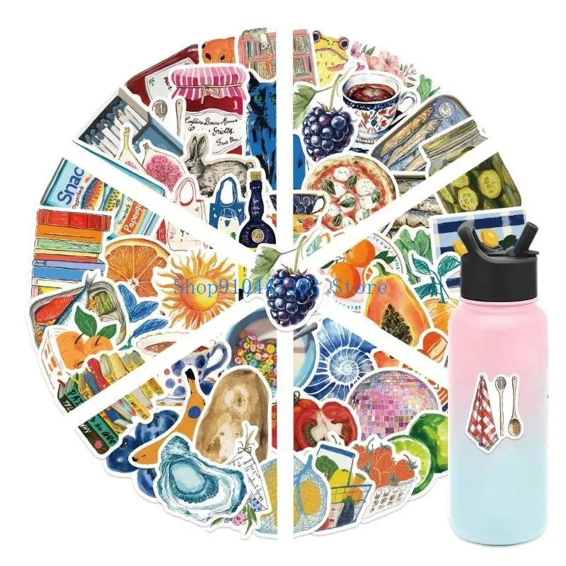 

L4MD 50Pcs Removable Art Stickers PVC Material Creative Decorative for Laptops Luggage Guitar Accessories