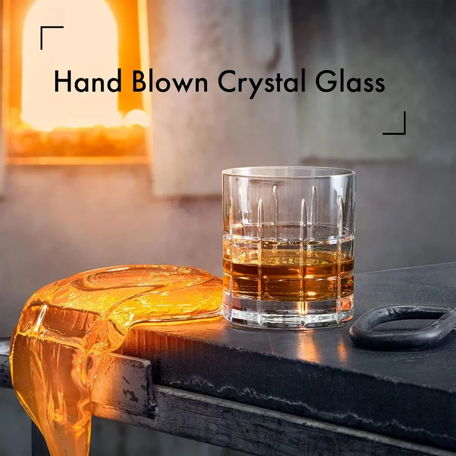 طقم زجاجي مزدوج الطراز القديم من ستريت مكون من قطعتين 11.5 Fl. أوز رويال بيك تصميم الأواني الزجاجية للويسكي بوربون جين تخدم الكوكتيلات Ma #6