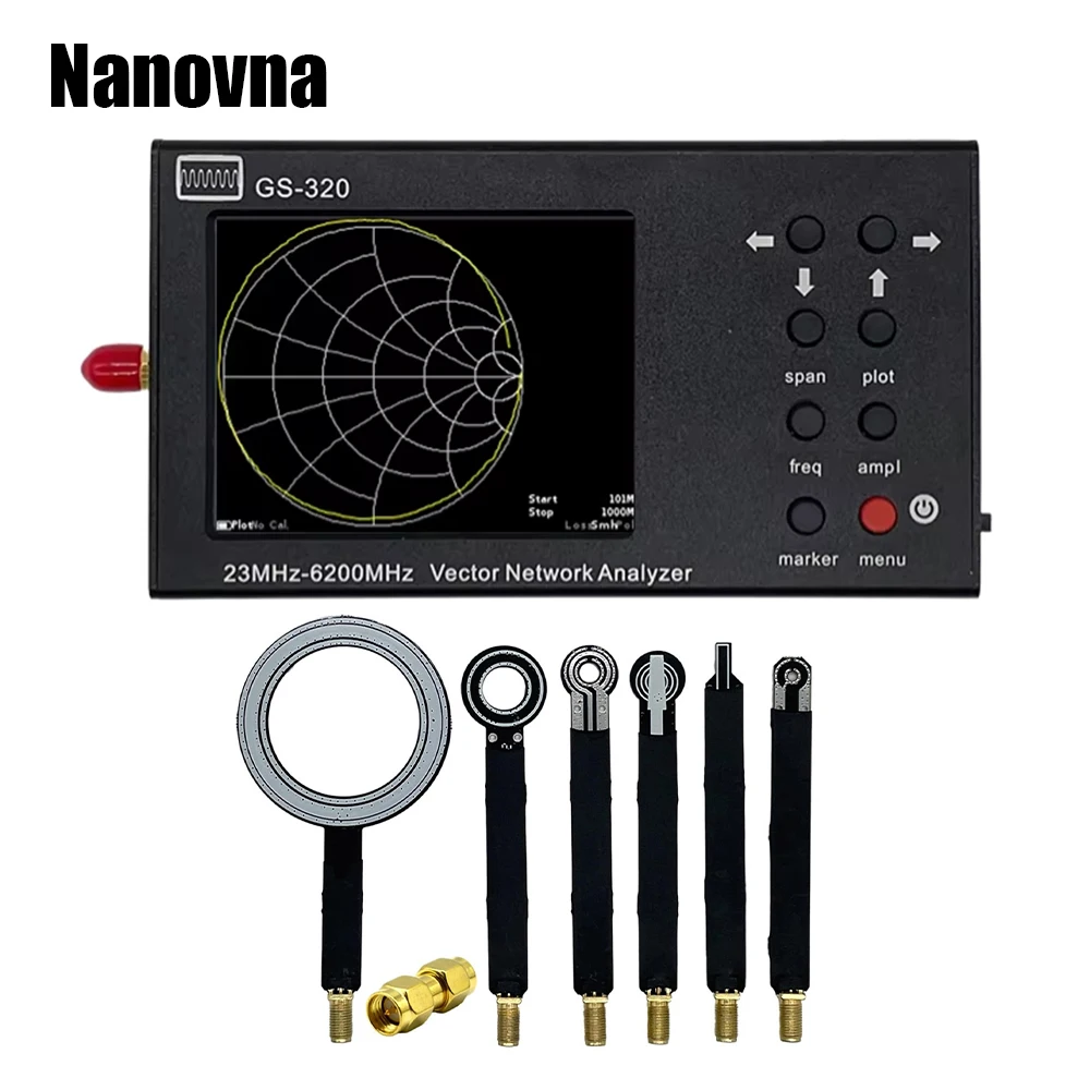 Nanovna GS320 Vector Network Analyzer 6GHz RF Antenna Measuring Voltage Standing Wave Ratio HT08 Near Field Probe EMC EMI Tests