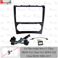 Car Radio Frame For Mercedes Benz C-Class W203 CLC Class W203 CLK Class W209 9 inch Stereo Panel Harness Wire Power Cable Canbus