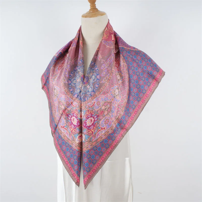 100% Twill Silk Scarf Shawl 90 Silk Bandana Scarf Wraps