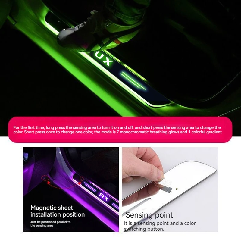 Car Wireless LED Threshold Light Accessories For Lexus Fsport CT200h GS GX IS LS LX  LX470 LX570 NX RX UX ES ES200 ES260 ES300