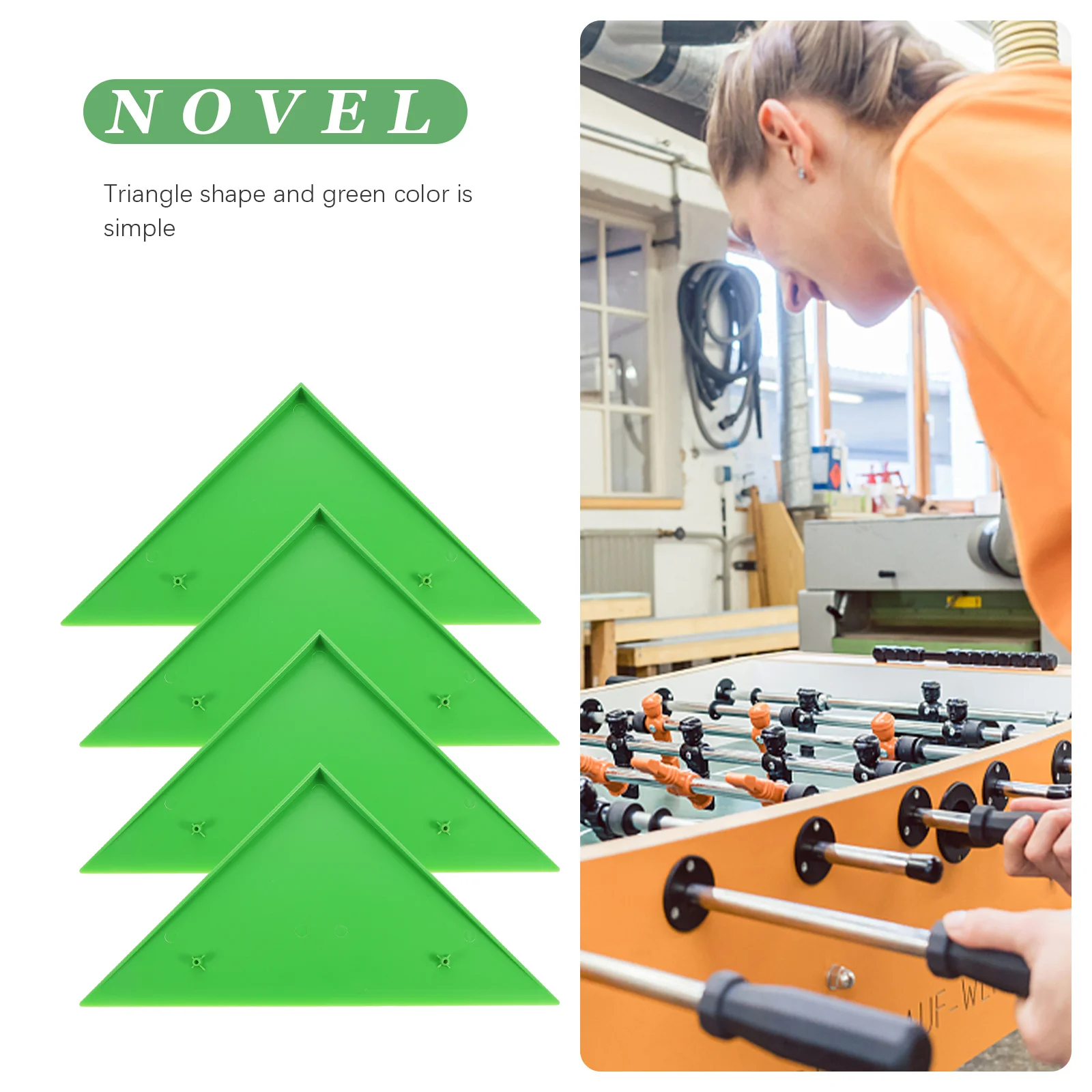 4PCS Durable Triangle Foosball Table Football Table Corner Protector Fit for Most Foosball Tables Green