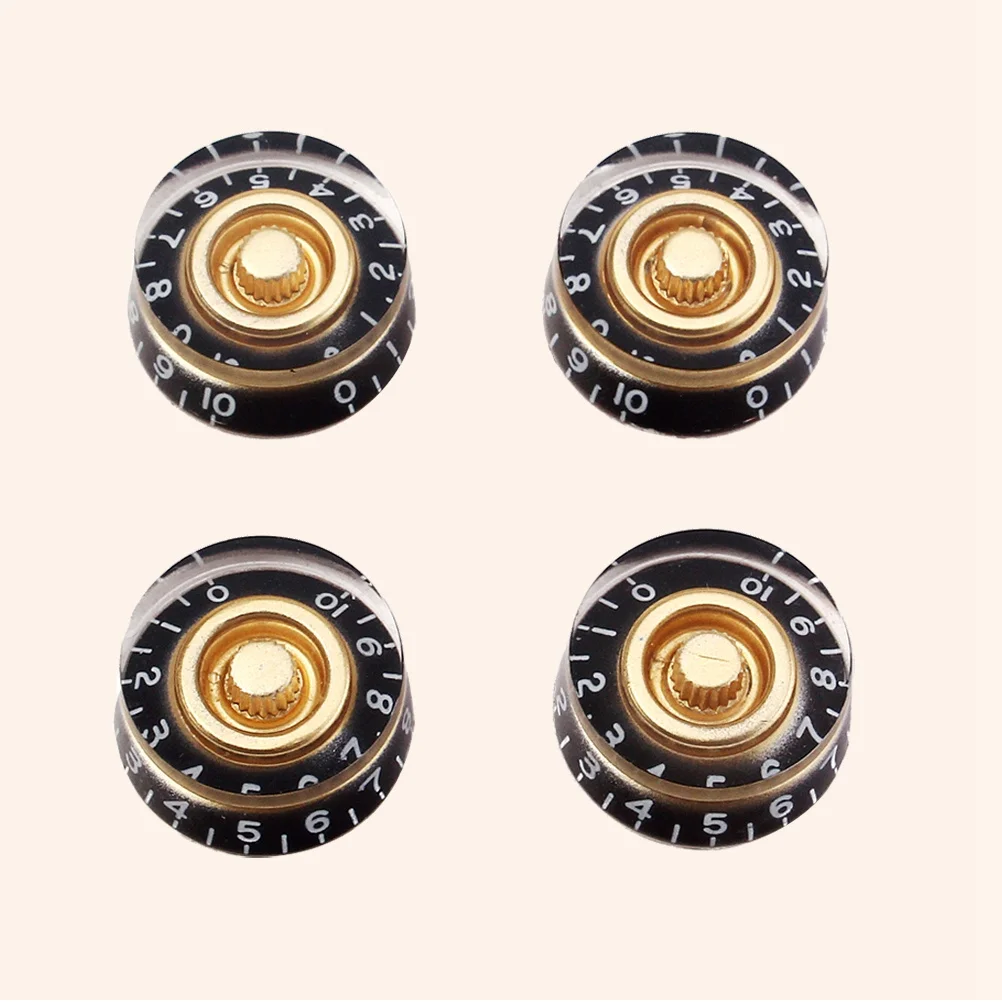 

4Pcs Guitar Speed Volume Tone Control Knobs Durable Acrylic Replacement for Style Electric Guitar Upgrade