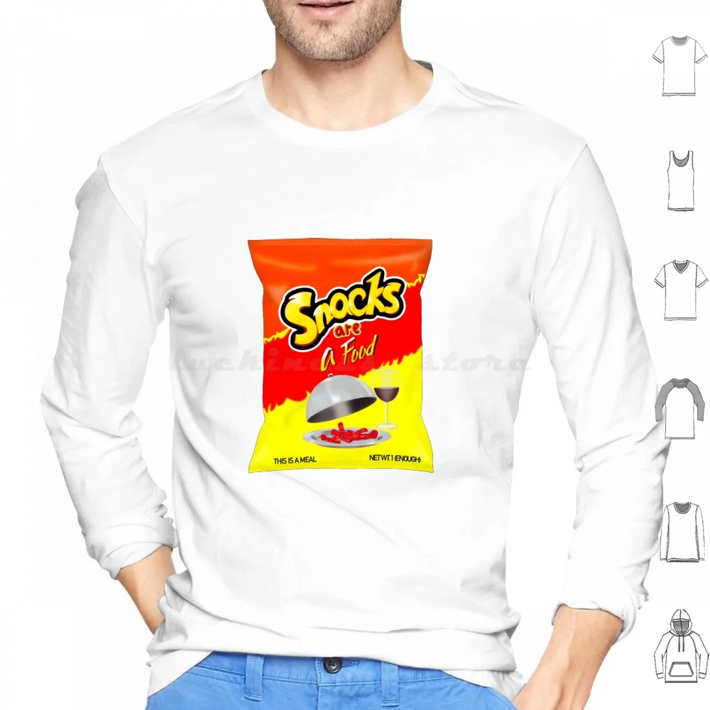 Snacks Are A Food Hoodie Cotton Long Sleeve Snack Snacks Hot Chips Snacking Food Hot Spicy Wine Meal