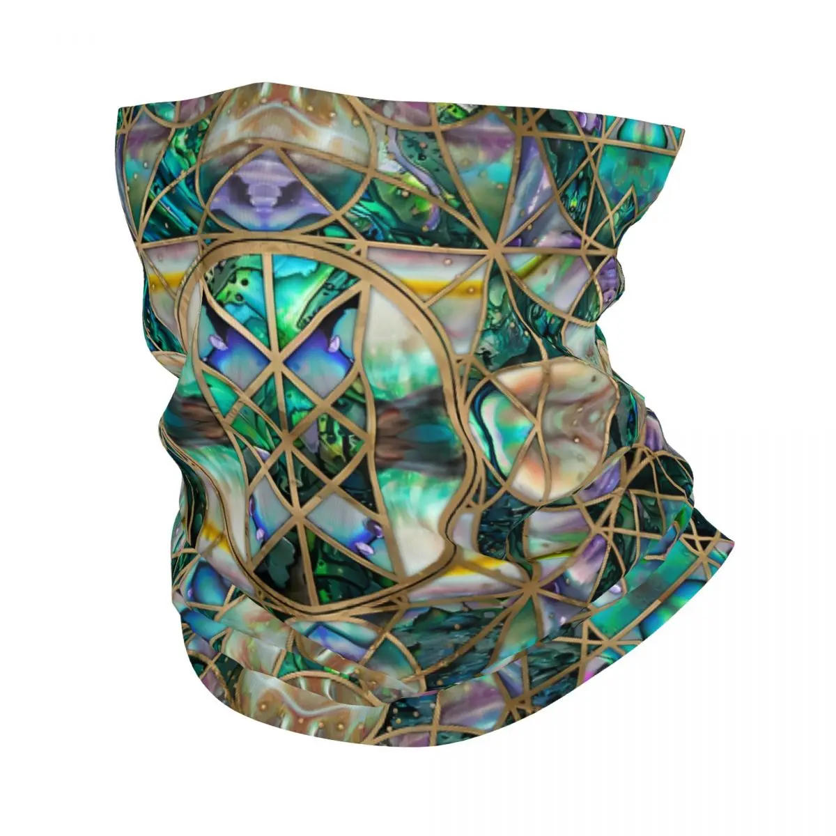 Web Of Wyrd The Matrix Of Fate Abalone Shell Viking Scarf Neckerchief Neck Face Mask Polyester