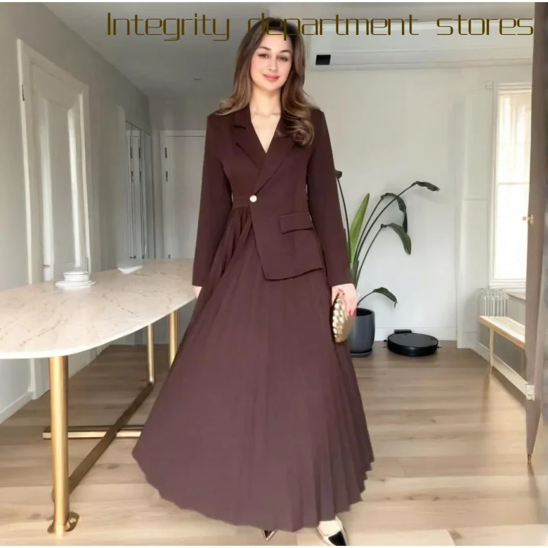 

Сексуальный облегающий деловой костюм для женщин: юбочный комплект из полиэстера с длинным рукавом, однотонный, с пуговицами, для весеннего сезона