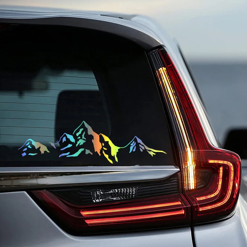 Car Reflective Stickers Mountain Peaks Snow Mountain Decorations, Rear Windows, Glasses, Bumpers, Sport Utility Vehicle Stickers