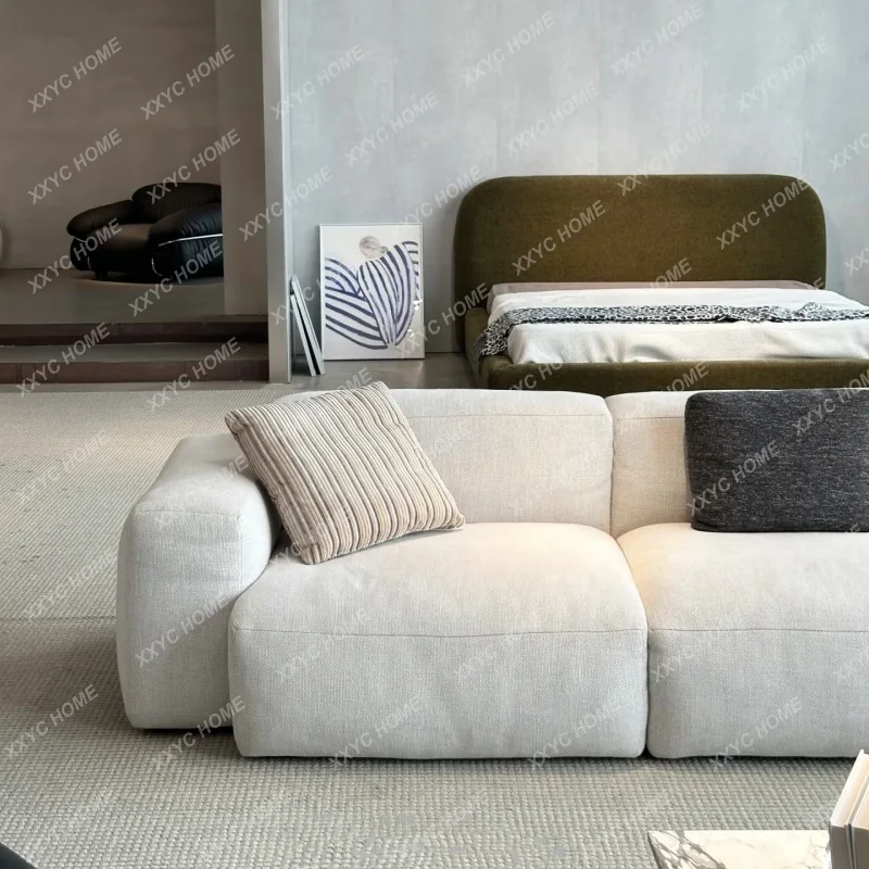 Lminimalist lazy style module tofu block combination fabric living room sofa