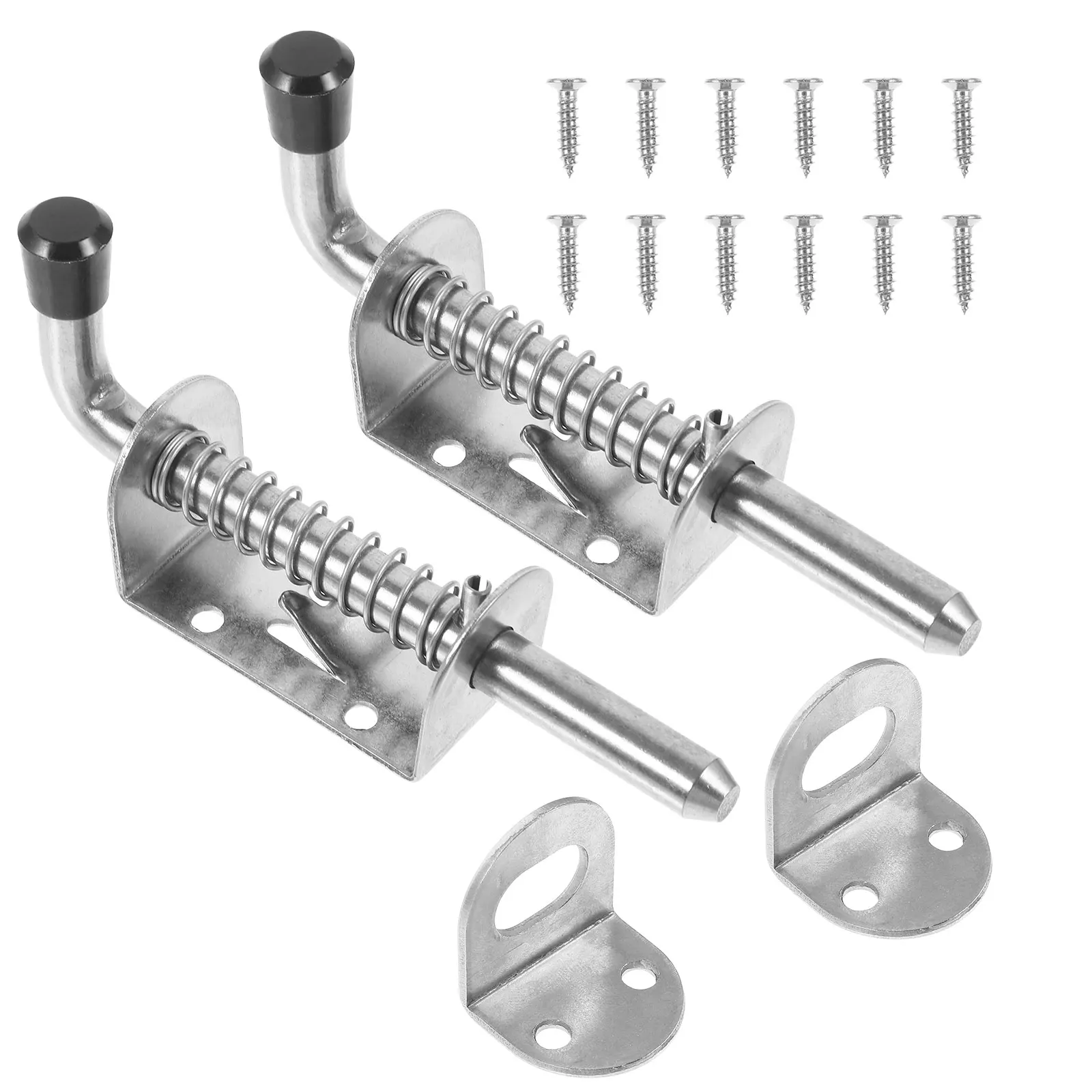 

2 set 2 Sets Heavy Duty Stainless Steel Door Window Gate Latch Spring Bolt Lock Thicken Security Hardware