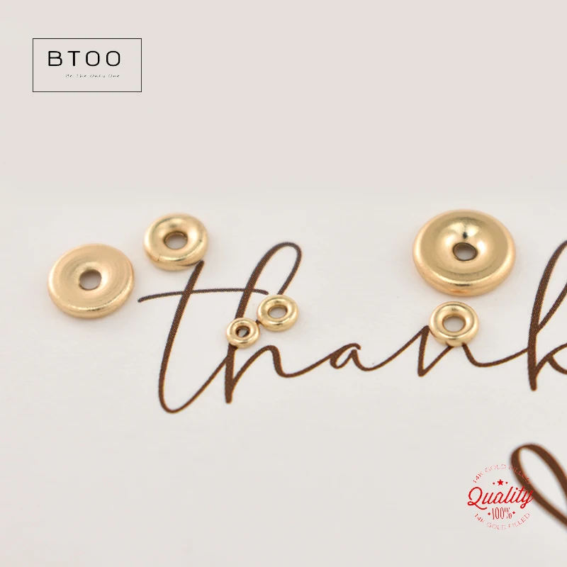 Real 14K Gold Filled Flat Rondelle Beads Gold Beads for Jewelry Making Handmde DIY Accessories Gold Jewelry Findings Seed Beads