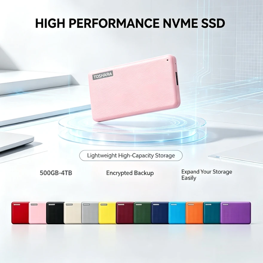 [Brand+] V10-1 Army Green Green Pink Portable External Hard Drive Mobile HDD Storage Disk for Laptop Desktop PC File Data Backup