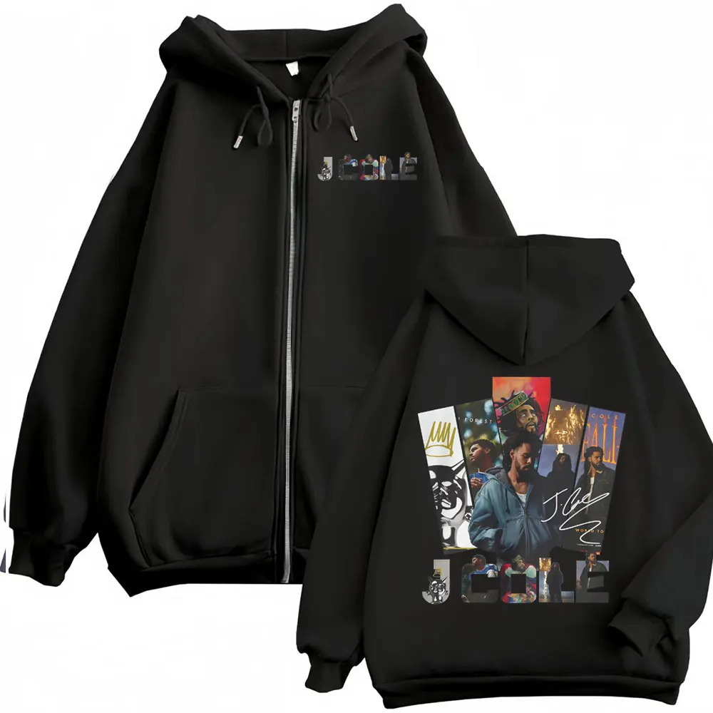J. Cole The Fall Off Album 2026 Tour Zipper Hoodie Men Women Fashion Hip Hop Jacket Sweatshirt Casual Oversized Zip Up Pullovers
