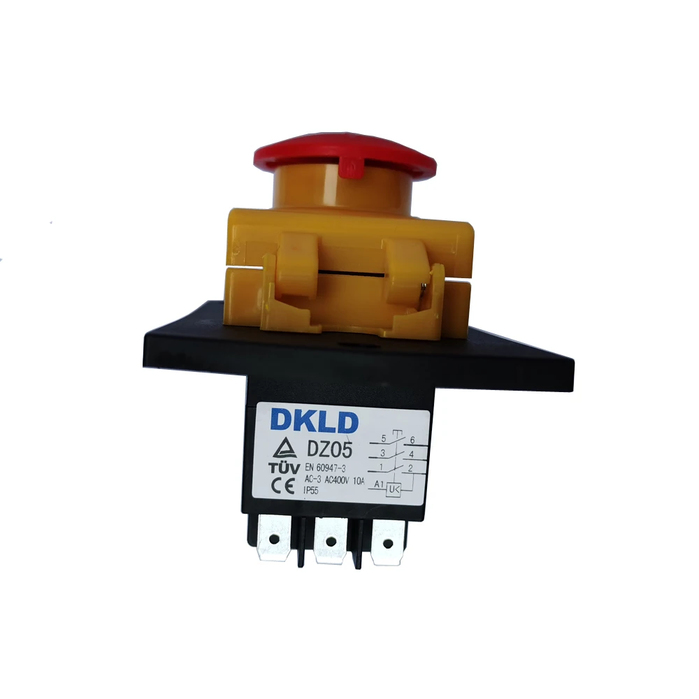 DKLD DZ05 Waterproof Electromagnetic Pushbutton Switches Three Phase 400V 10A 7Pins Magnetic Switch with Emergency Stop Cover