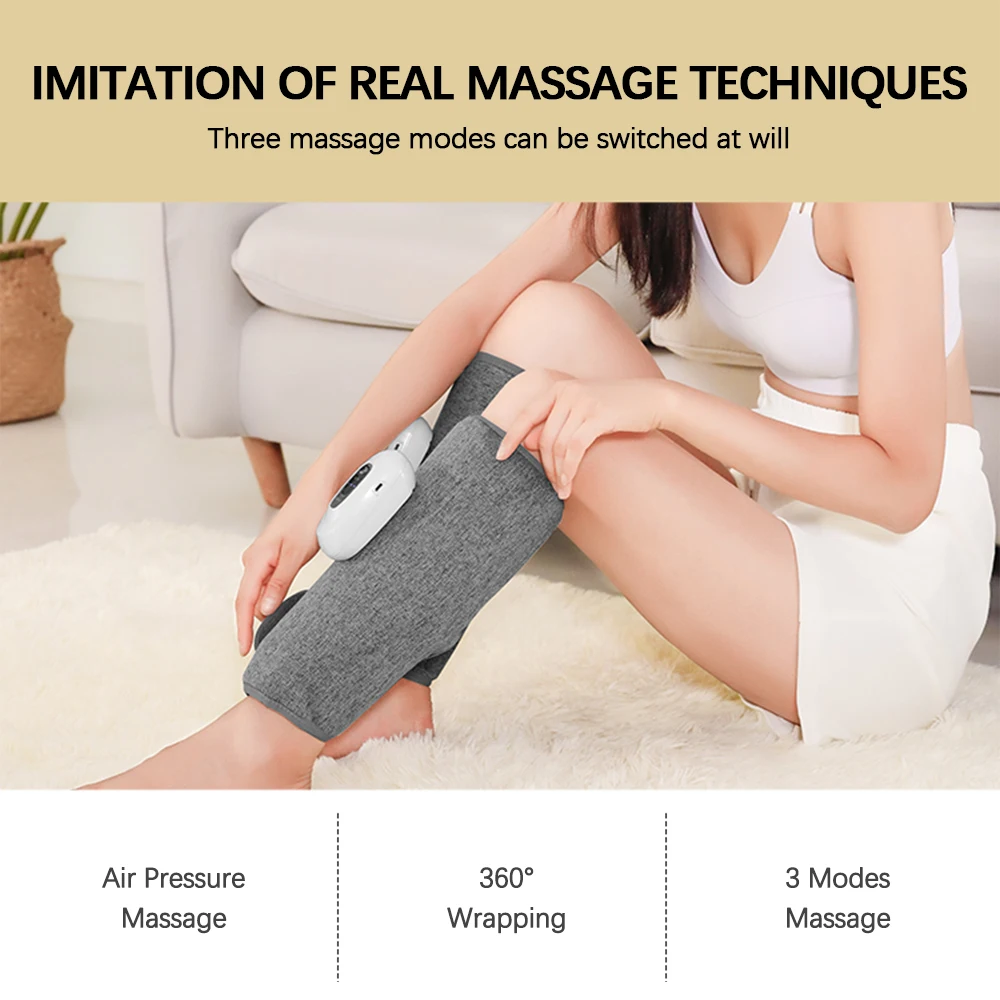 Wireless Leg Massager Smart 3 Modes Air Compression Massage Relief Muscle Pain Relax Electric Vibration Heated Arm Calf Massager