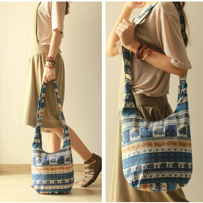 Vintage ‌Weekend Look‌ Leisure Time Bag Hippy Hippie ‌Casual Style Bohemian Bags Women Sling Shoulder Crossbody Bag