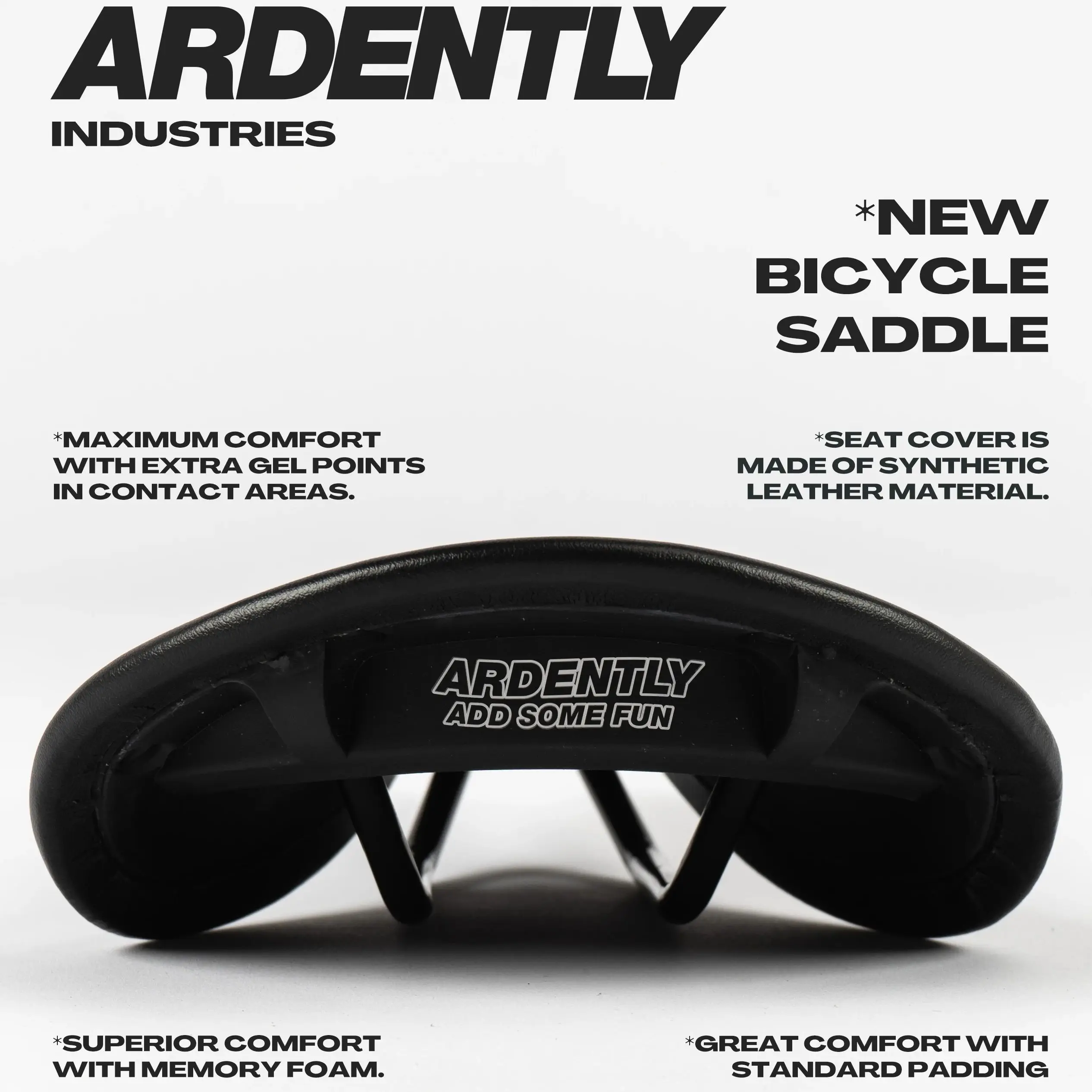 ARDENTLY Bike Saddle FixedGear Road Cycling Seat  Breathable Shockproof Non-slip Thicken Bicycle Soft Seat Cushion MTB TrackSeat