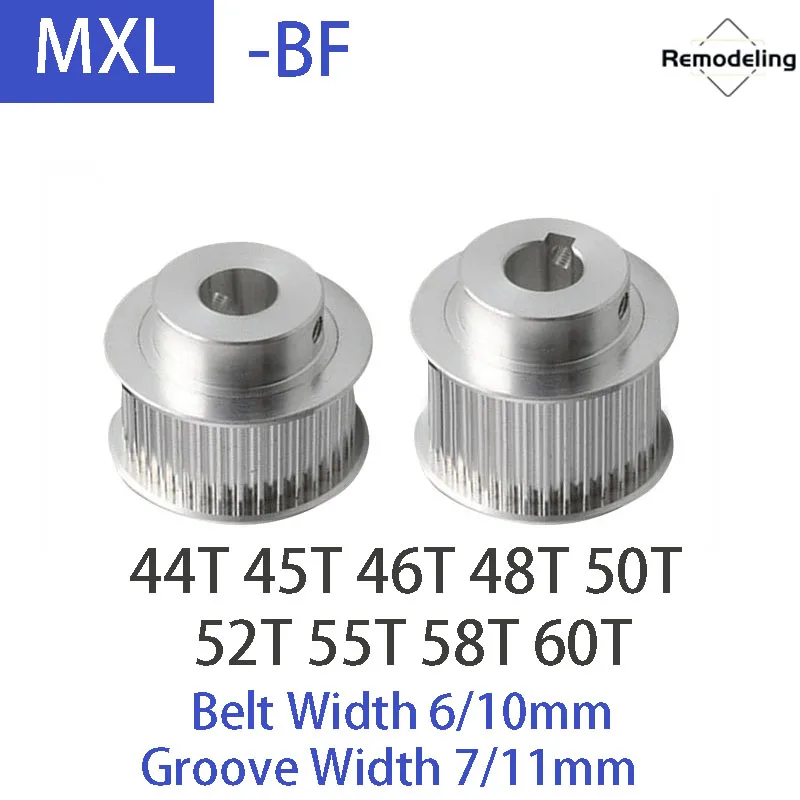 

1pcs MXL BF Timing Pulley Aluminum Alloy 44T 45T 46T 48T 50T 52T 55T 58T 60T Groove Width 7/11mm Belt Width 6/10mm Bore 4mm-15mm