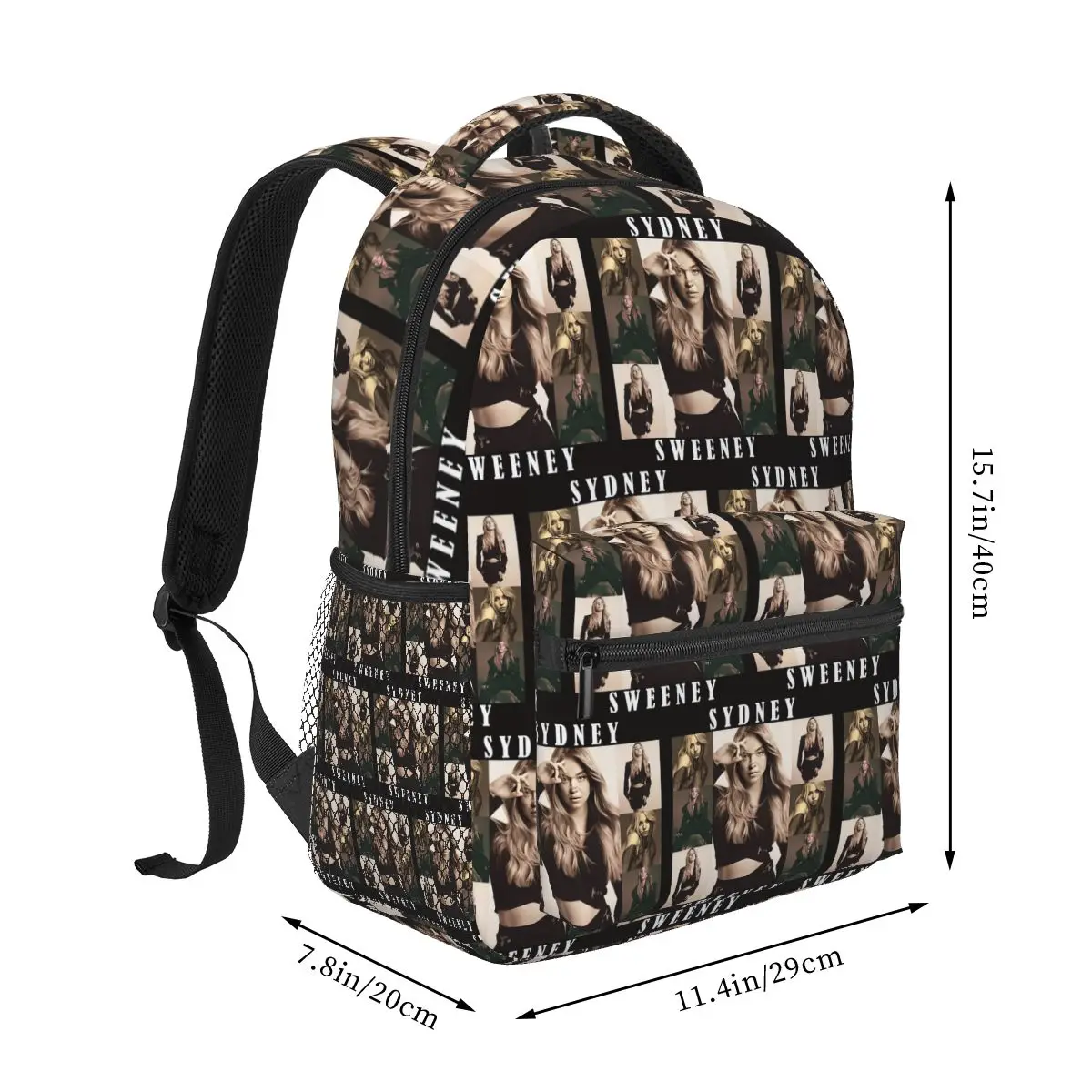 Sidney Sweeney Graphic Retro Style Backpack Student Boys Girls BookBag Kids School Bag Computer Shoulder Bags for Men Women