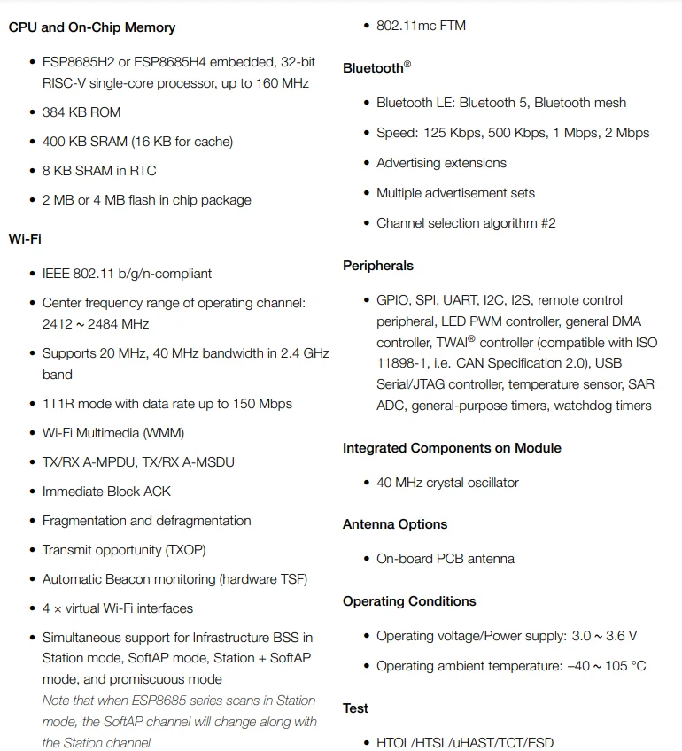Espressif Modulo ESP8685-WROOM-05-H4