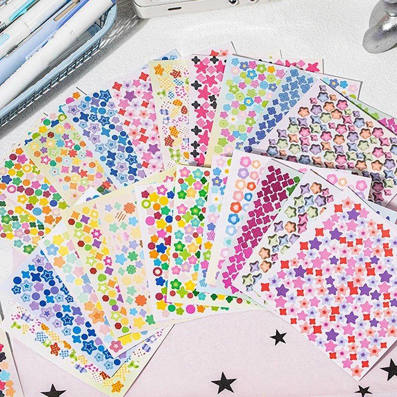 【3CS99】24 hojas/bolsa Material creativo manual álbum de recortes DIY calendario Decoraton Star Storm Mini decoración película cortada libro de pegatinas