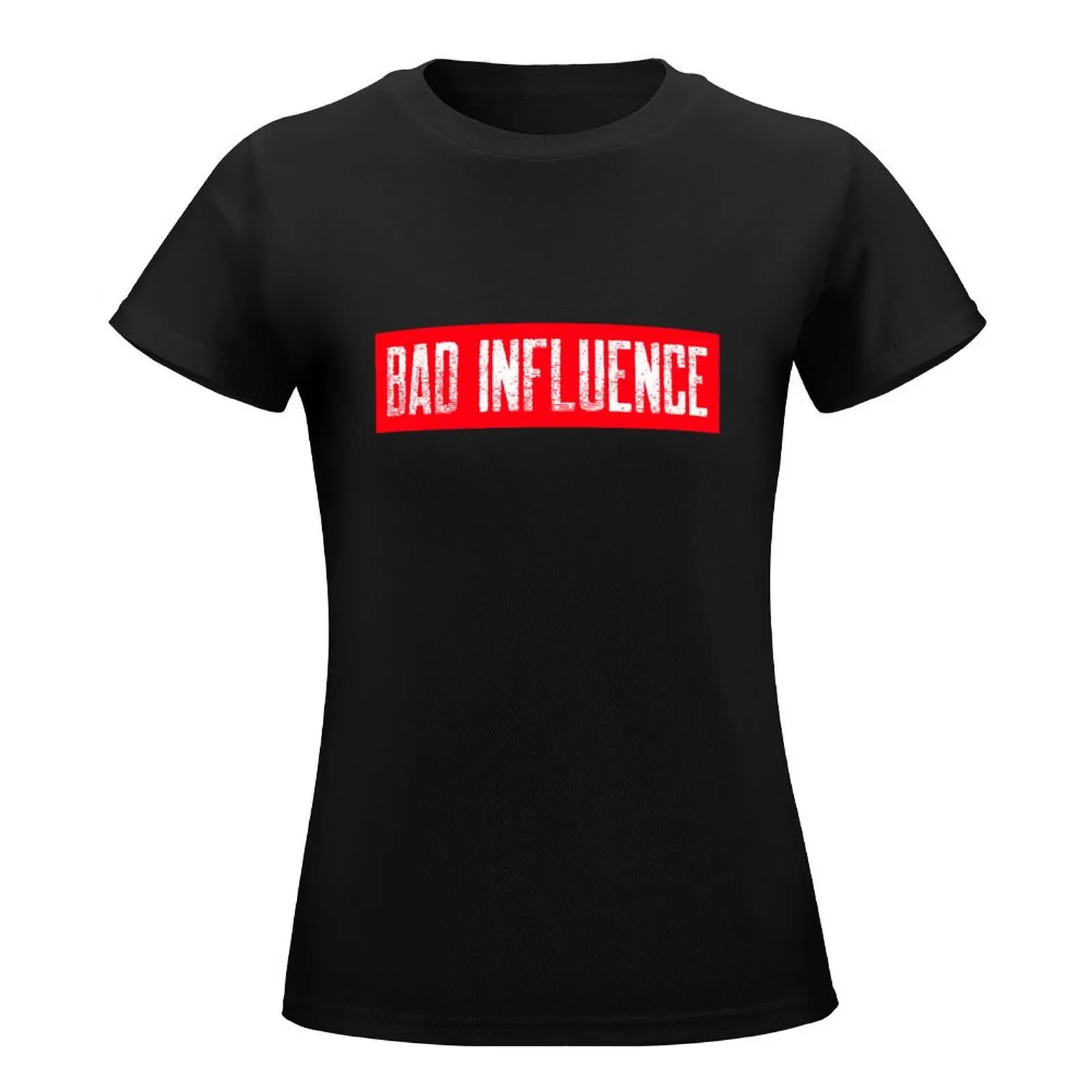 Bad Influence Stamp T-Shirt vintage clothes summer clothes Short sleeve tee clothes for Women