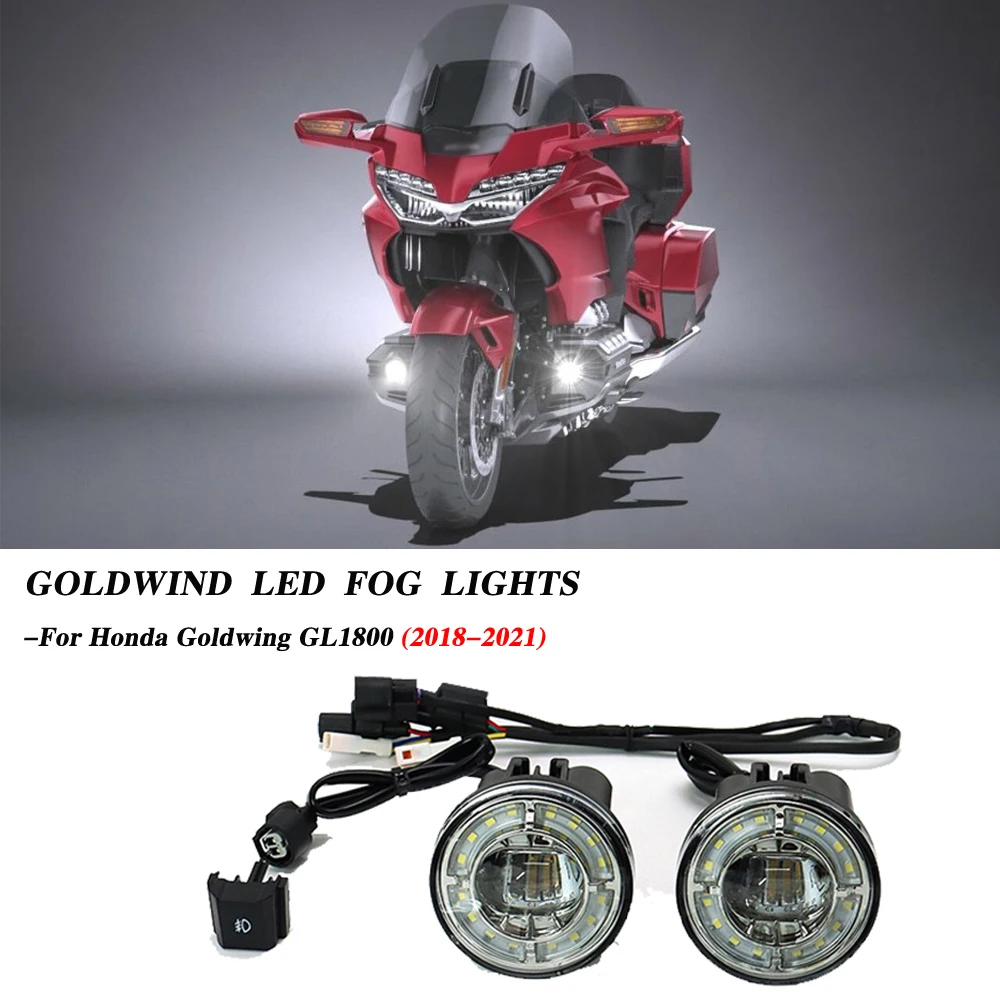 

Gold Wing GL 1800 NEW Motorcycle Pair LED Fog Lights Foglights W/ Attachment Kit For Honda Goldwing GL1800 2018 2019 2020 2021