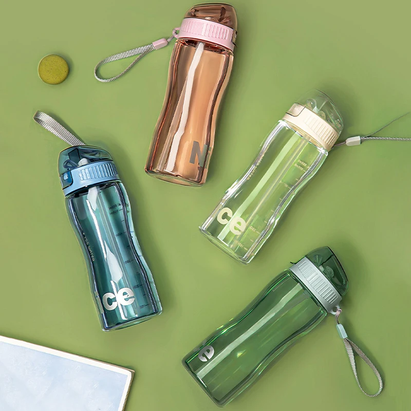 Description Picture 4 of itemPlastic Water Bottle With Straw For Drinking Portable Sport Tea Coffee Cup Kitchen Tools Kids Water Bottle