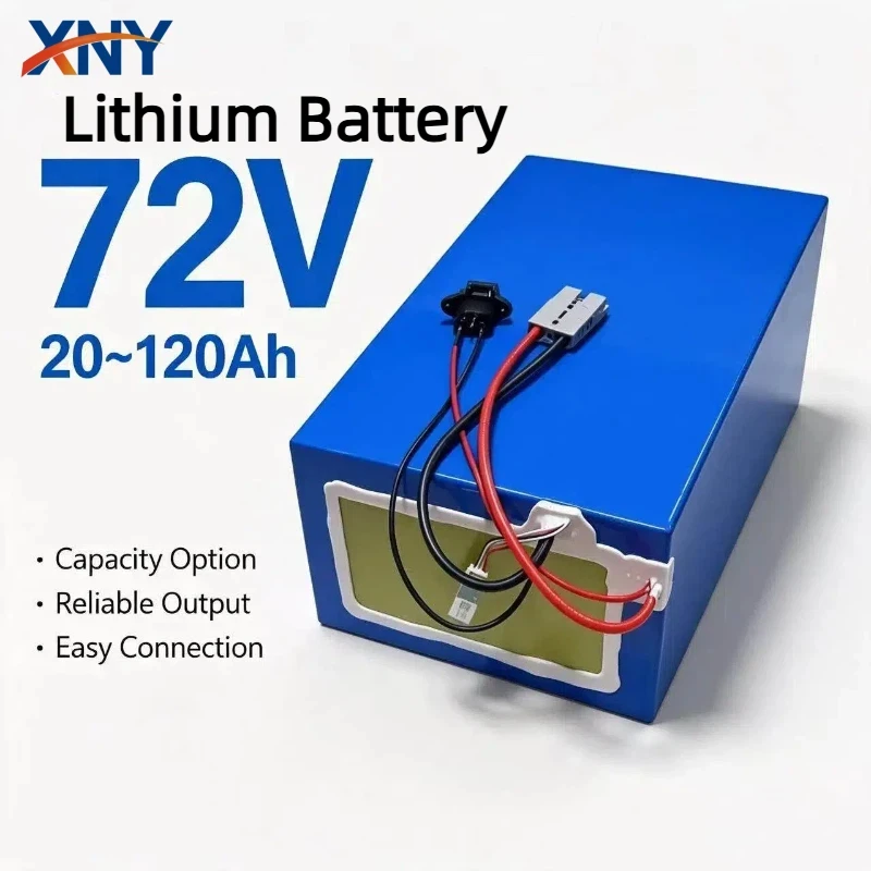 XNY 72V High Capacity Lithium Battery Pack 40Ah-100Ah with Bluetooth BMS for Scooter/Motorcycle 3000W-8000W Power System
