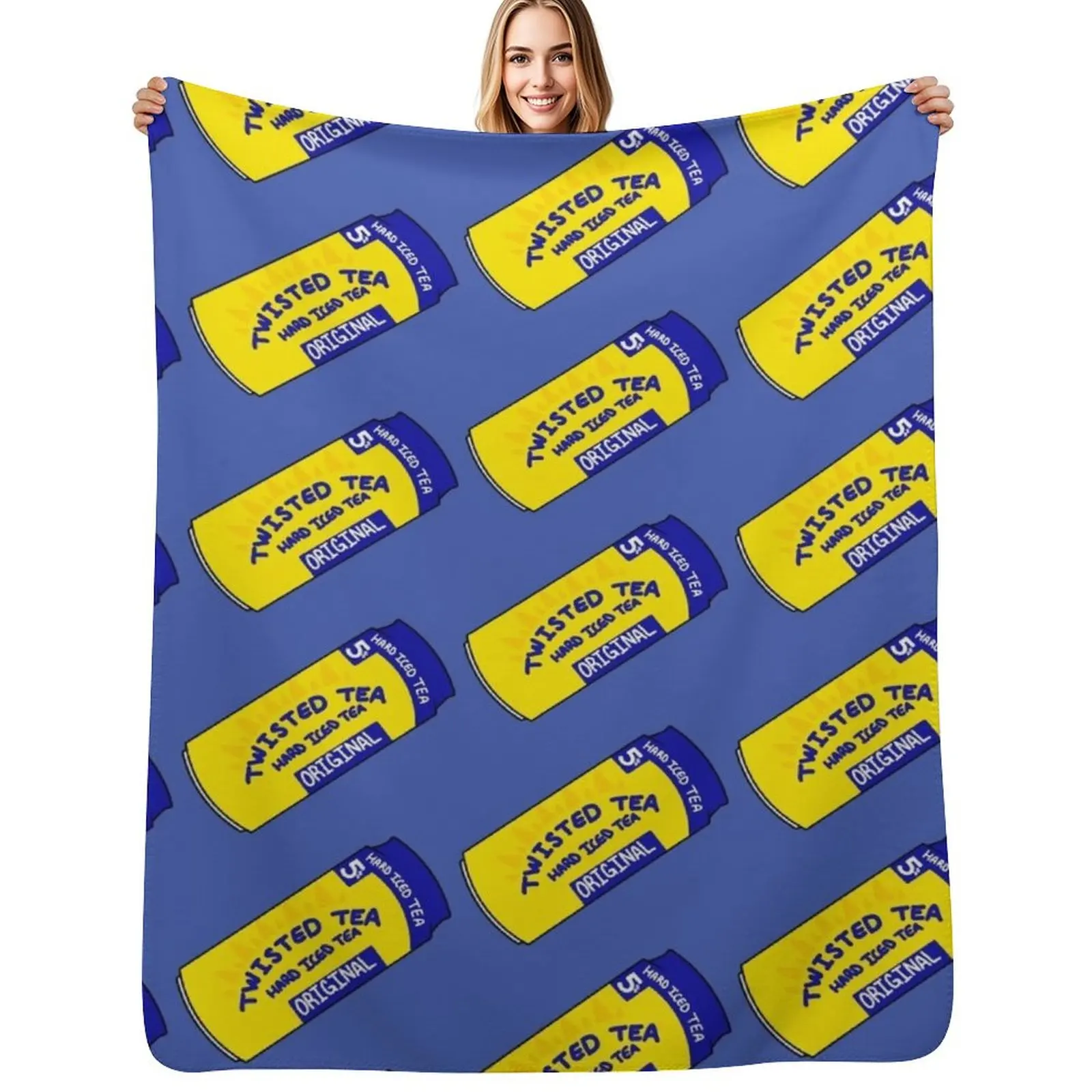 Twisted Tea Throw Blanket Lightweight Warm Blanket for Travel Camping