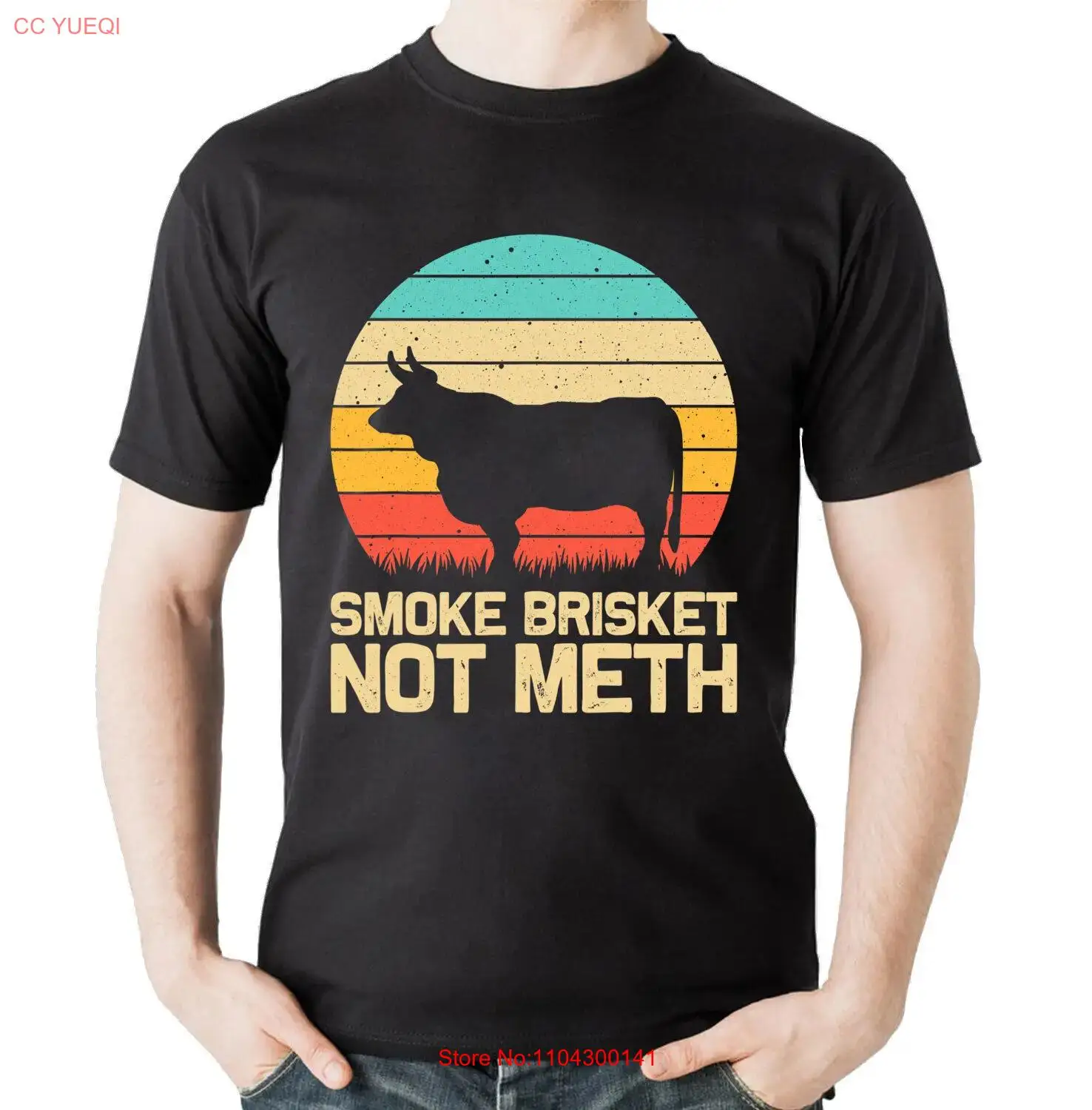 New Unisex Cool Smoke Brisket Not Meth Funny Grilling Gift Men Women T-Shirt