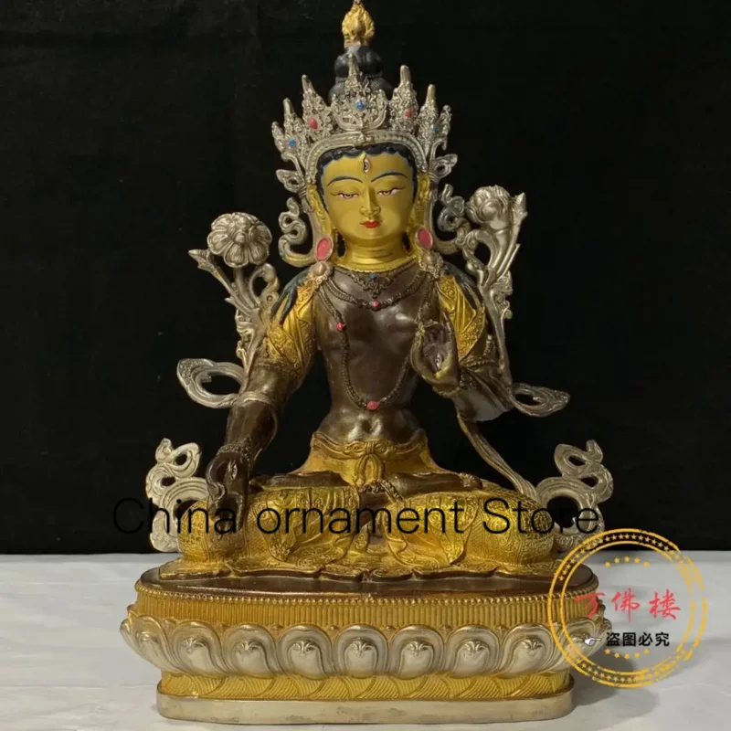 

30cm 12" Bronze Gilt guanyin Kwan-yin Bodhisattva Seven eyes Tara Buddha Statue