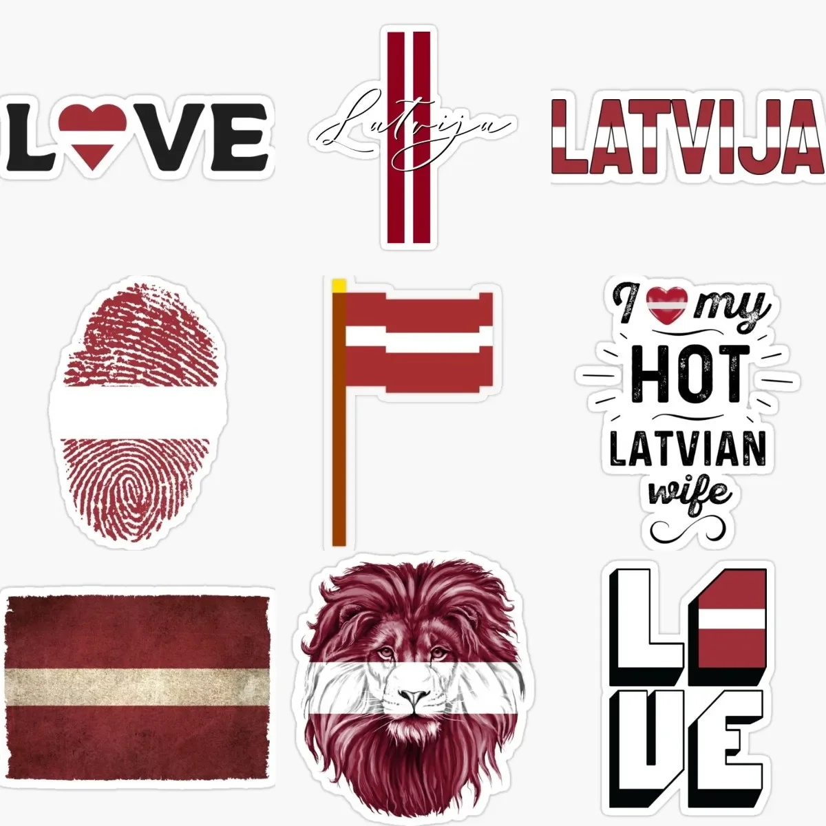 

Love Latvia Flag PVC Sticker for Decorate Fridge Window Car Bicycle Motorcycle Off-road Helmet Camper Bumper Decal