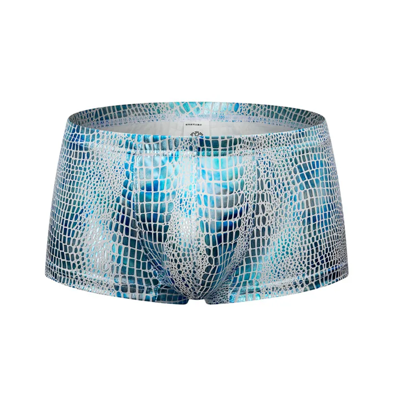 

Men Sexy Boxers Underwear Imitation Leather Breathable Boxershorts Male Low-rise Slips Homme Panties Boxer Shorts Clubwear