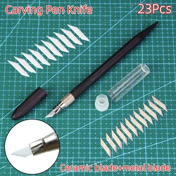 23Pcs Carving Knife Model Hand Account Pen Knife Ceramic Blade for Model Making Tool Knife Rubber Seal Cutting Mobile Phone Film