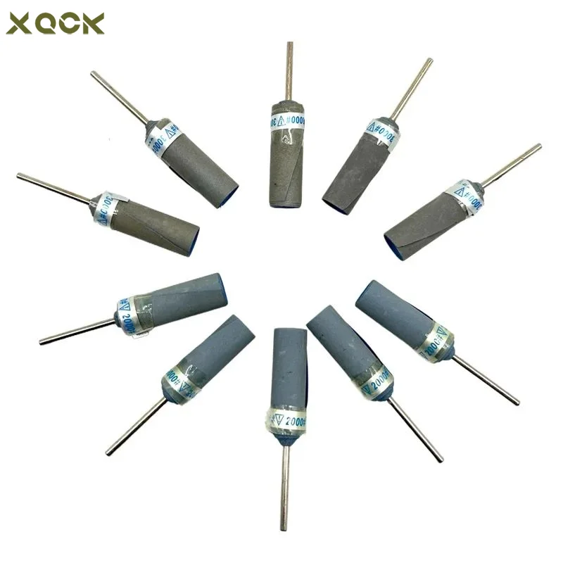 10 Pieces Cylinder Sandpaper Rod with 2.35 Mandrel Electric Grinding Head Polishing Wheel 180 to 7000 Grit Jewelry Tools