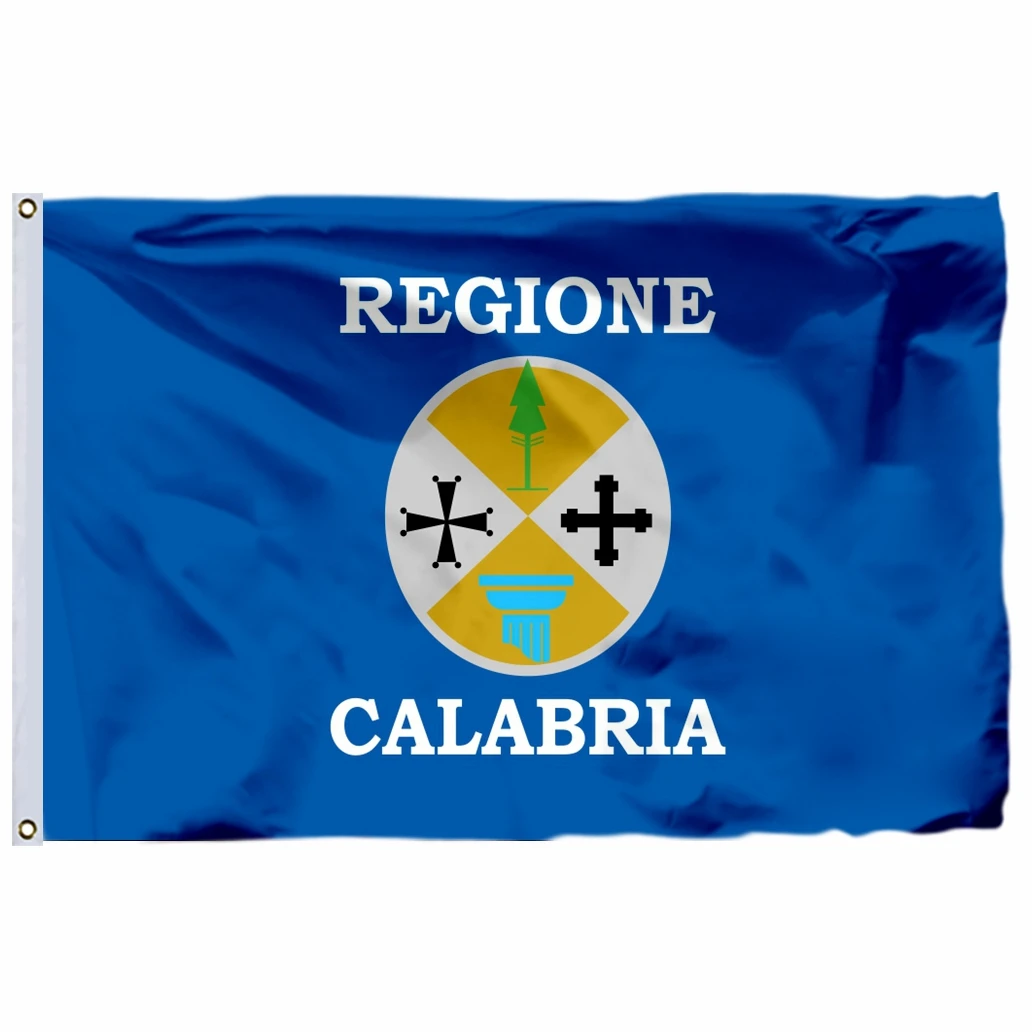 Italy Calabria Flag 90X150CM 3X5FT 2x3ft 21x14cn 100D Polyester Double Stitched High Quality Banner