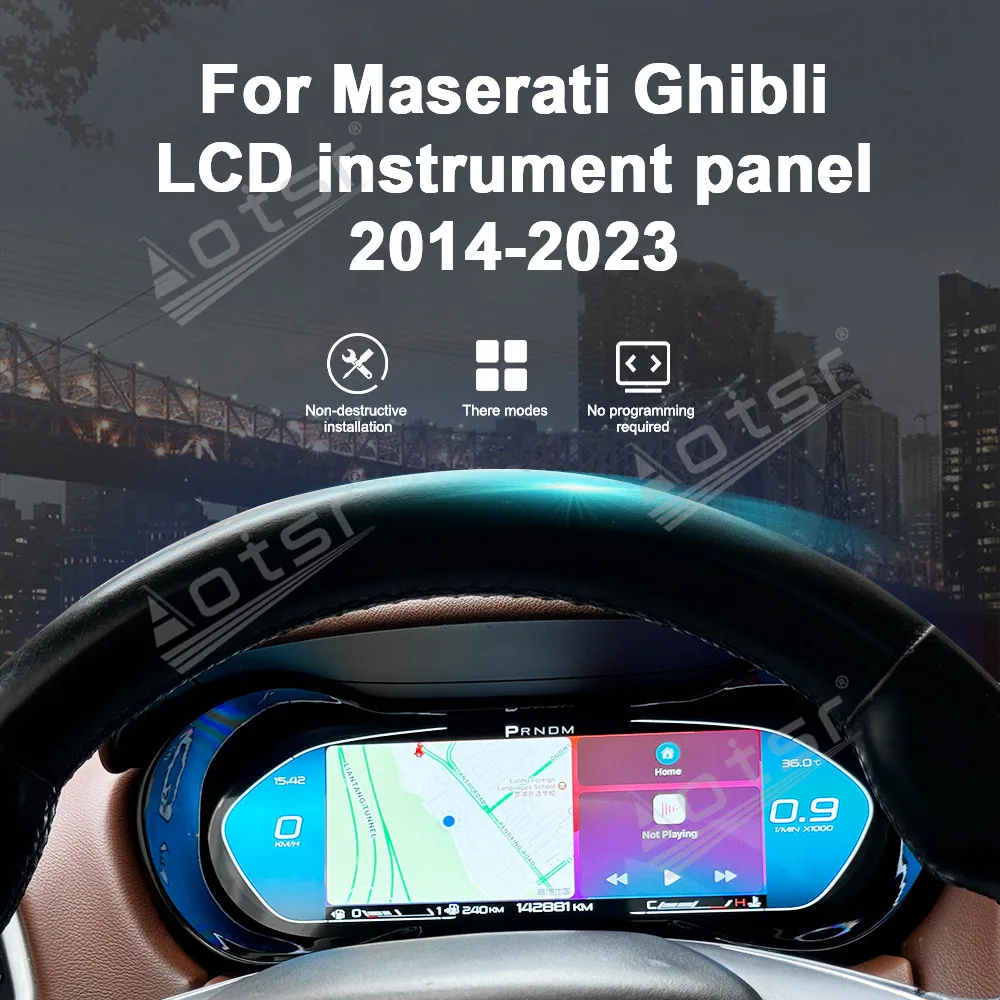 High Quality Digital Cluster Odometer For Maserati Ghibli LCD instrument panel 2014-2023 LCD Carplay Virtual Cockpit Speed Meter