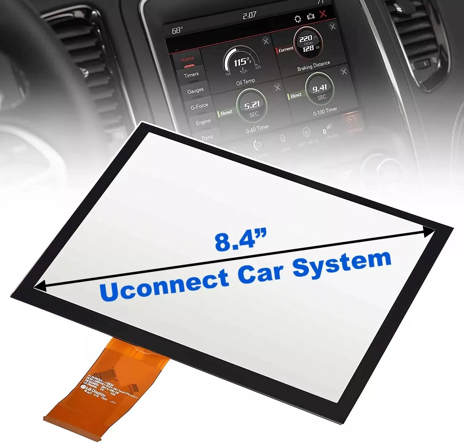 

LA084X01 Digitizer For 2017-2020 Uconnect 4C UAQ 8.4" Display Screen Radio Navigation Replacement