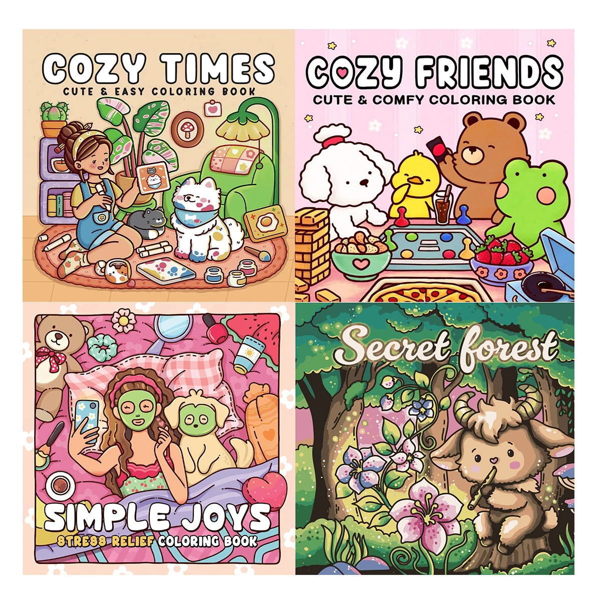 

Cozy Times Coloring Books, Warm Scenes, Easy Coloring, For Home Parent - Child DIY, Relax, Unwind, Boost Creativity