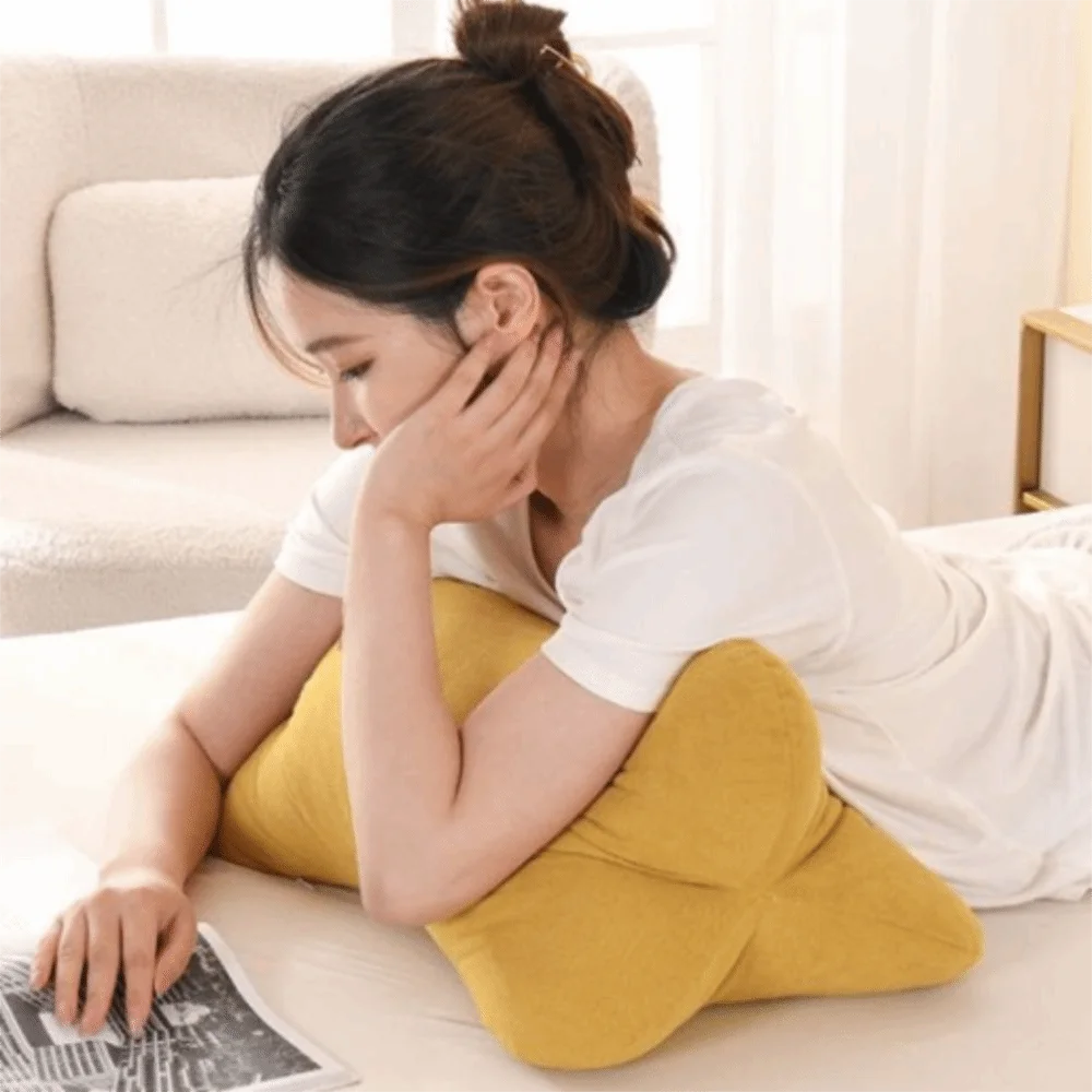 Triangular Bone Shape Cervical Support Pillow 3D Anti-clumping Neck Contoured Pillow Puffy PP Cotton Filling Lumbar Pillow